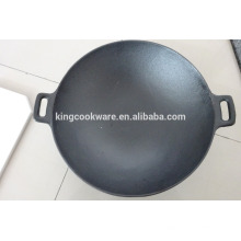 wok de hierro fundido wok China pre-condimentado recubrimiento para cocina